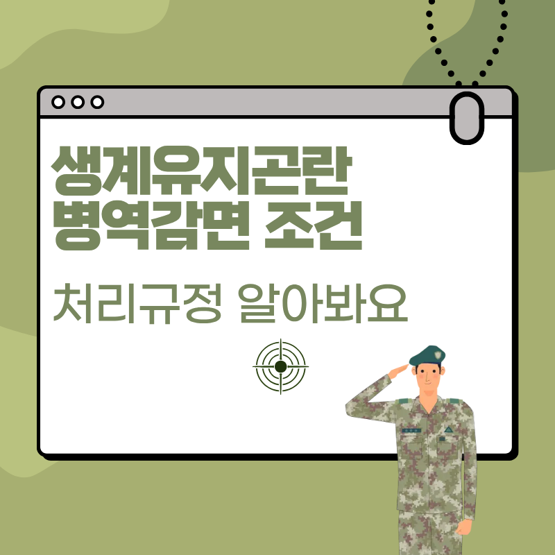 생계유지곤란 병역감면 조건