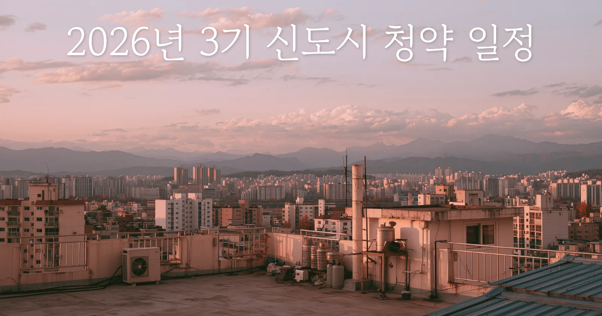 2026년 3기 신도시 청약 일정